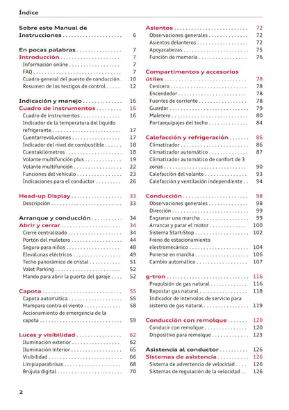 2017-2020 Audi A5/A5 Cabriolet/A5 Coupé/A5 Sportback/A5 Sportback g-tron Owner's Manual | Spanish