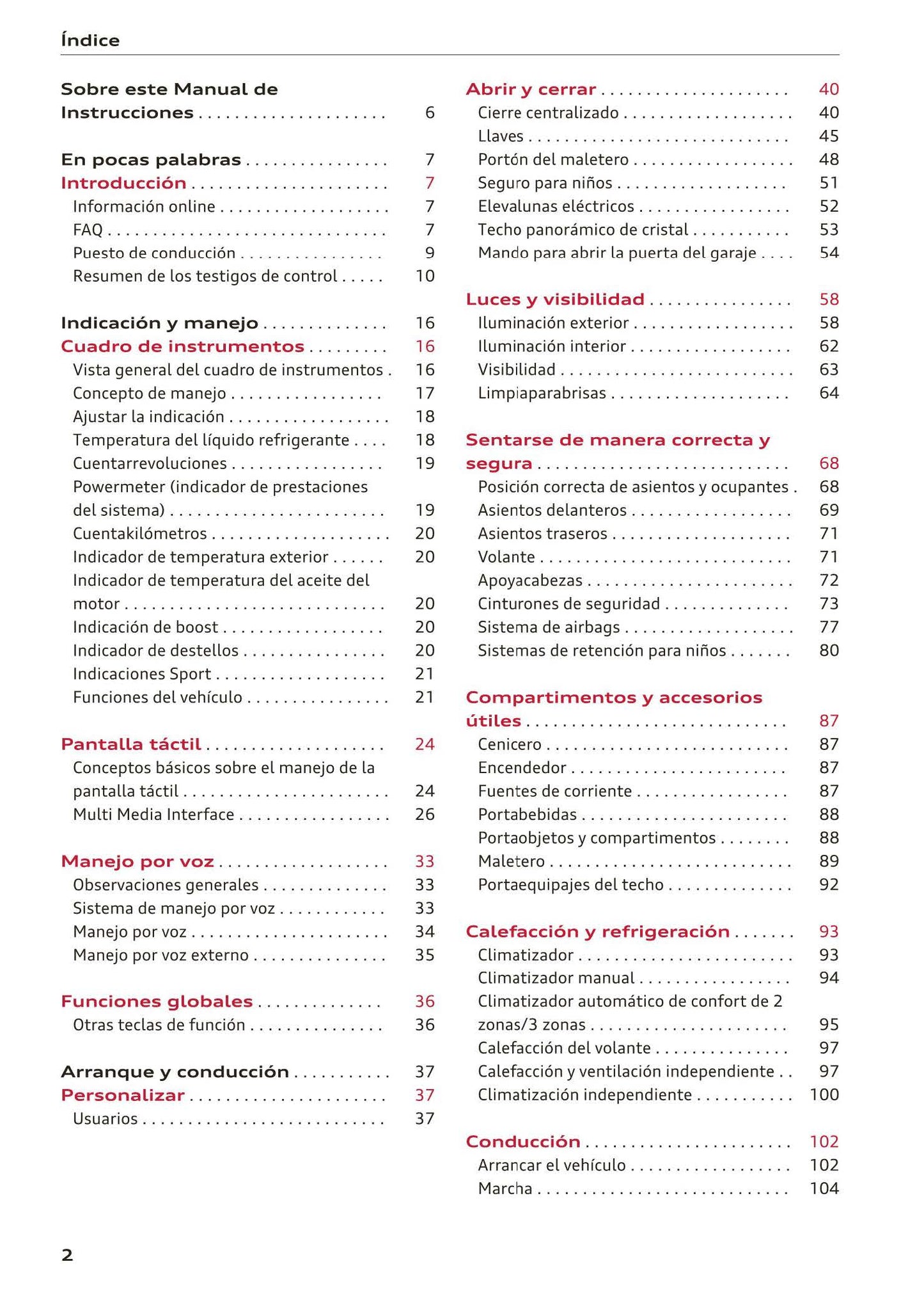 2018-2023 Audi Q3/Q3 Sportback/RS Q3/RS Q3 Sportback Owner's Manual | Spanish
