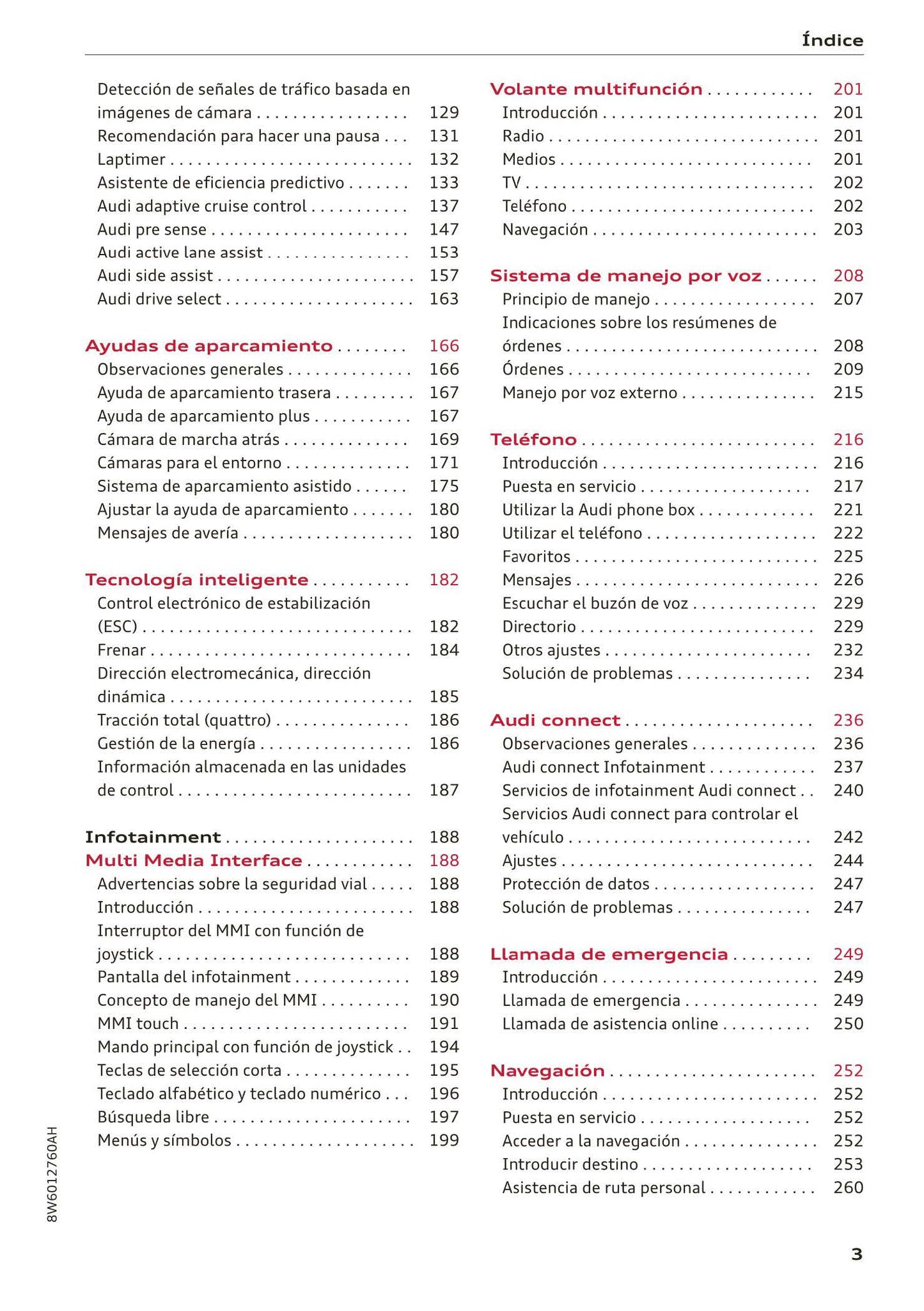 2017-2020 Audi A5/A5 Cabriolet/A5 Coupé/A5 Sportback/A5 Sportback g-tron Owner's Manual | Spanish
