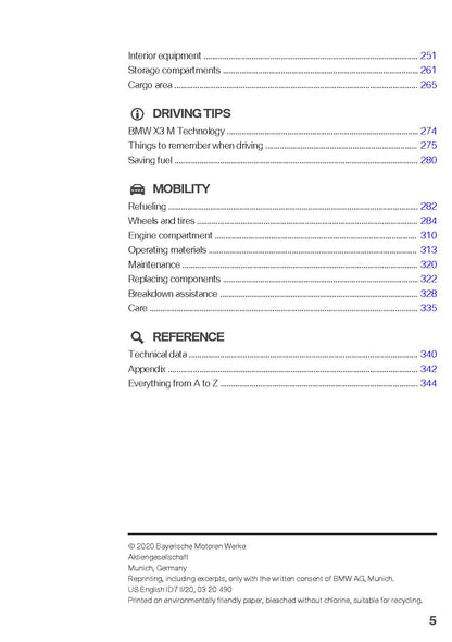 2021 BMW X3 M Bedienungsanleitung | Englisch