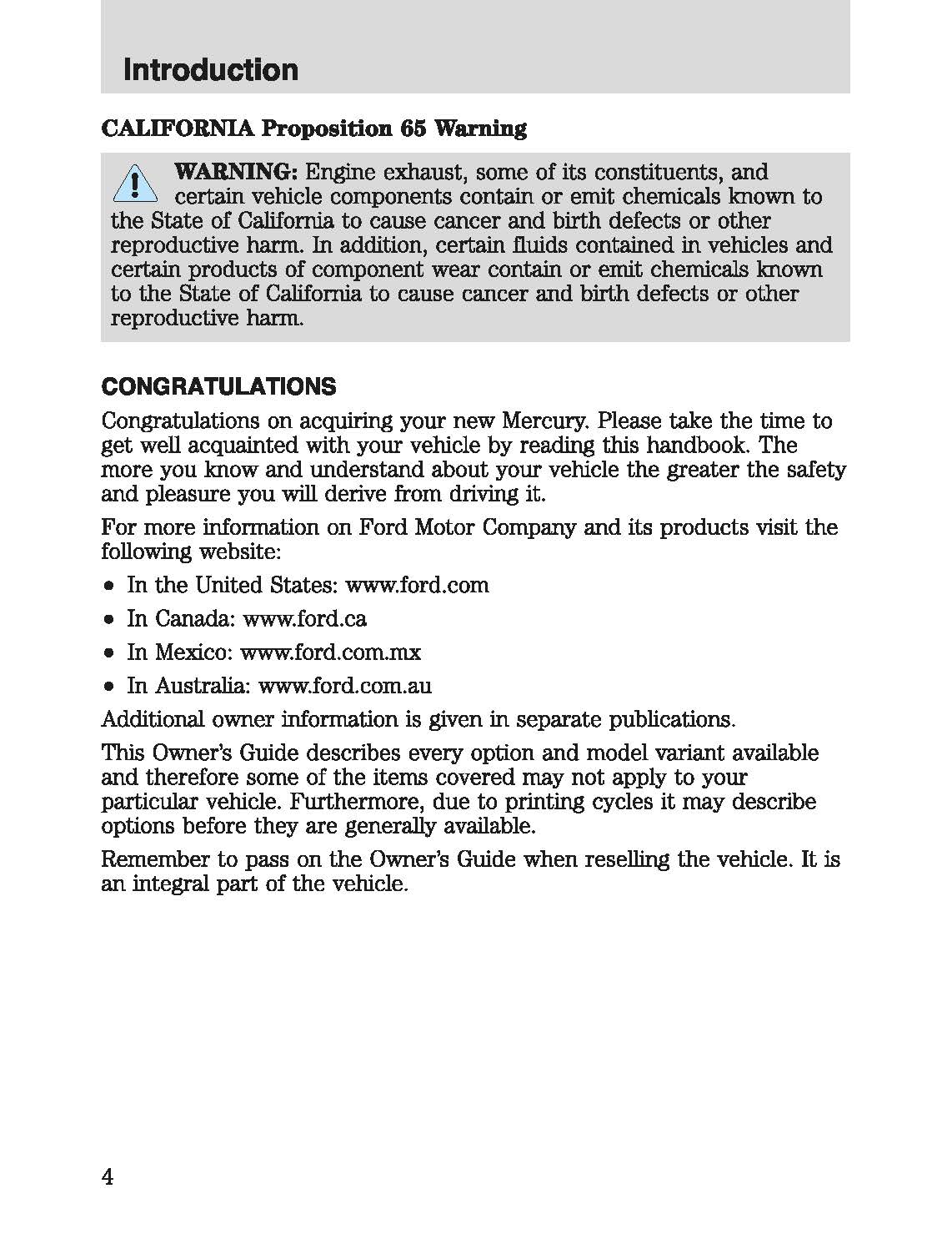 2003 Mercury Marauder Owner's Manual | English