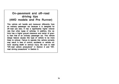 2000 Toyota Tacoma Owner's Manual | English