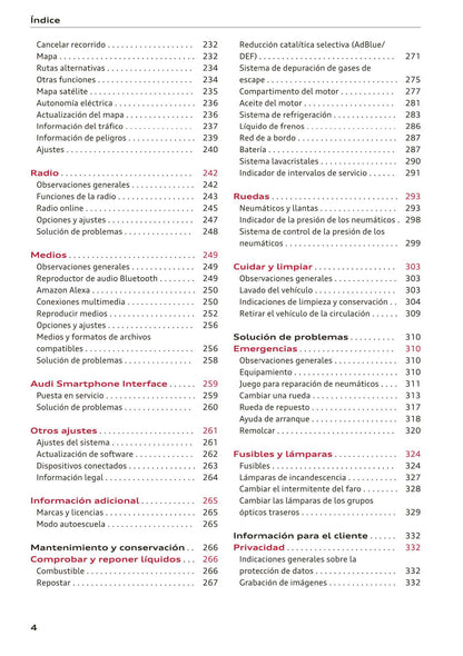 2018-2023 Audi Q3/Q3 Sportback/RS Q3/RS Q3 Sportback Owner's Manual | Spanish