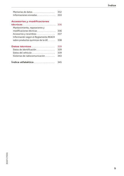 2018-2023 Audi Q3/Q3 Sportback/RS Q3/RS Q3 Sportback Owner's Manual | Spanish