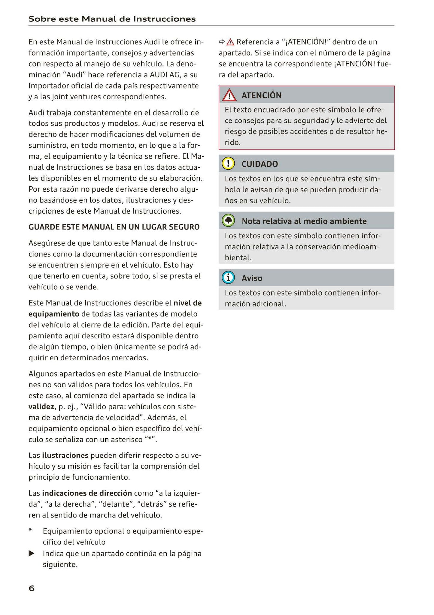 2018-2023 Audi Q3/Q3 Sportback/RS Q3/RS Q3 Sportback Owner's Manual | Spanish