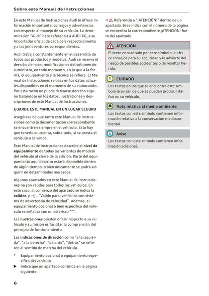 2018-2023 Audi Q3/Q3 Sportback/RS Q3/RS Q3 Sportback Owner's Manual | Spanish