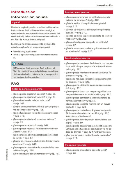2018-2023 Audi Q3/Q3 Sportback/RS Q3/RS Q3 Sportback Owner's Manual | Spanish