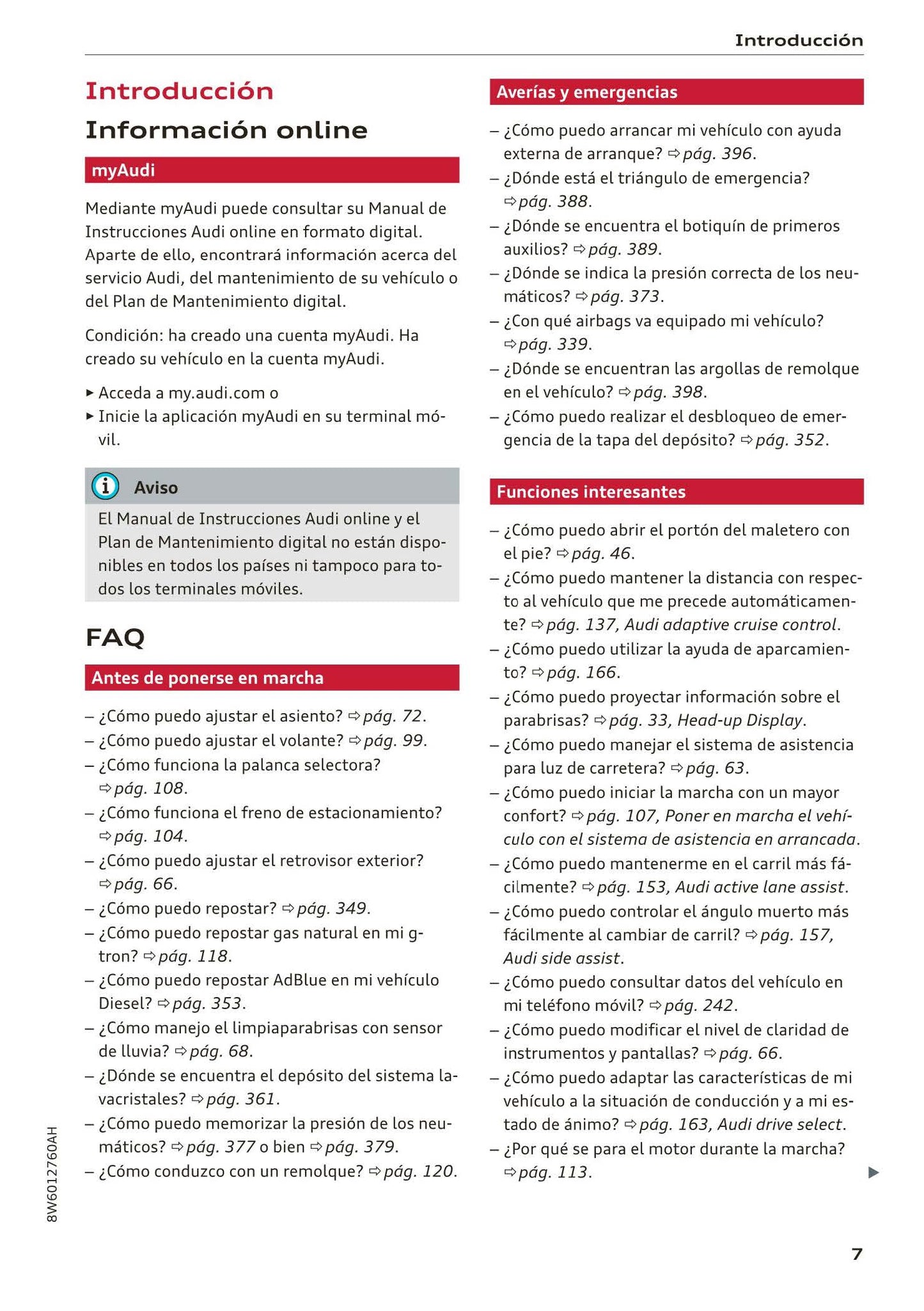 2017-2020 Audi A5/A5 Cabriolet/A5 Coupé/A5 Sportback/A5 Sportback g-tron Owner's Manual | Spanish