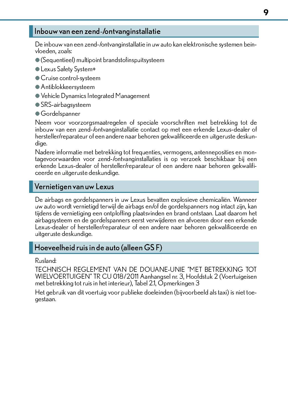 2017-2018 Lexus GS 300/GS 350/GS F Gebruikershandleiding | Nederlands