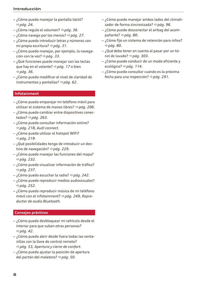 2018-2023 Audi Q3/Q3 Sportback/RS Q3/RS Q3 Sportback Owner's Manual | Spanish