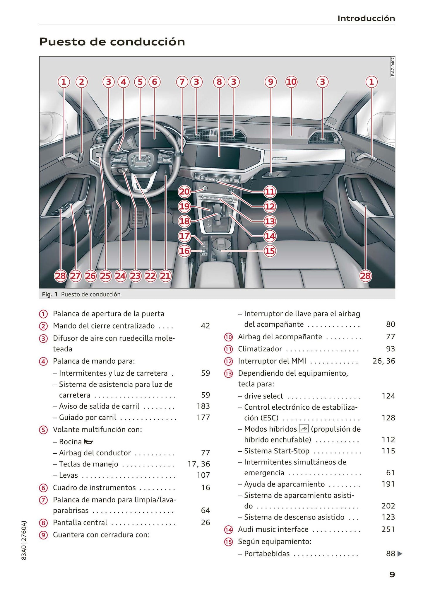 2018-2023 Audi Q3/Q3 Sportback/RS Q3/RS Q3 Sportback Owner's Manual | Spanish