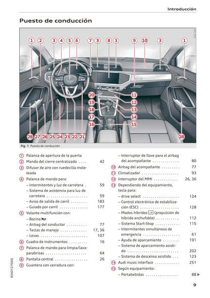 2018-2023 Audi Q3/Q3 Sportback/RS Q3/RS Q3 Sportback Owner's Manual | Spanish