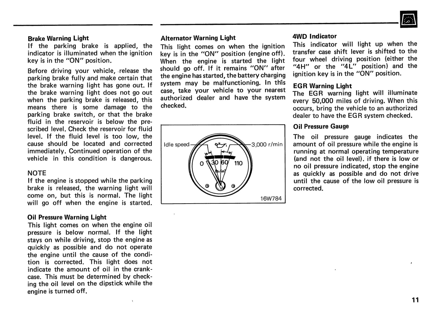 1989 Mitsubishi Montero Gebruikershandleiding | Engels