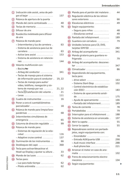 2017-2020 Audi A5/A5 Cabriolet/A5 Coupé/A5 Sportback/A5 Sportback g-tron Owner's Manual | Spanish