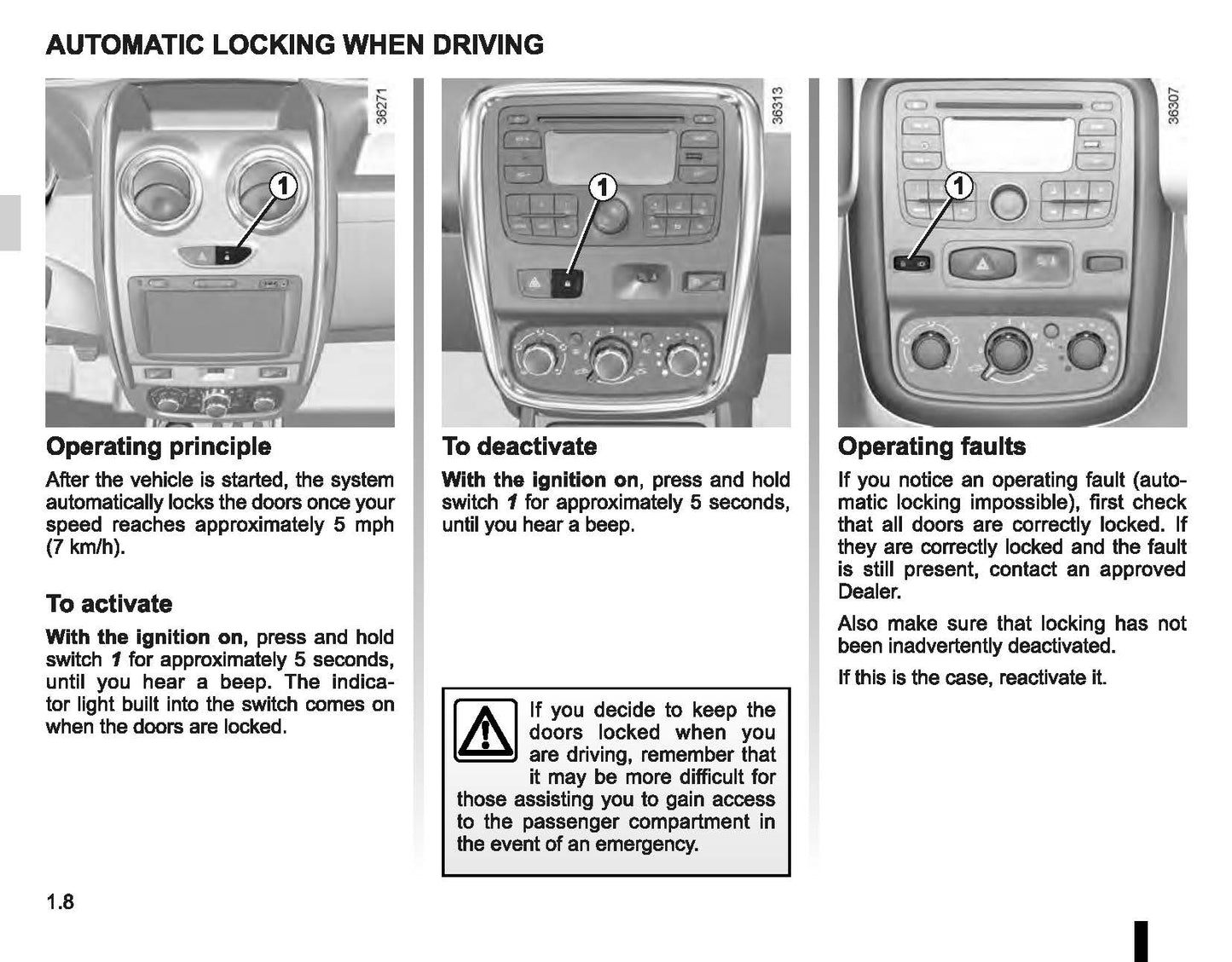 2014-2015 Dacia Duster Owner's Manual | English