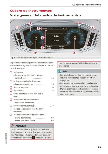 2018-2023 Audi A1 Gebruikershandleiding | Spaans