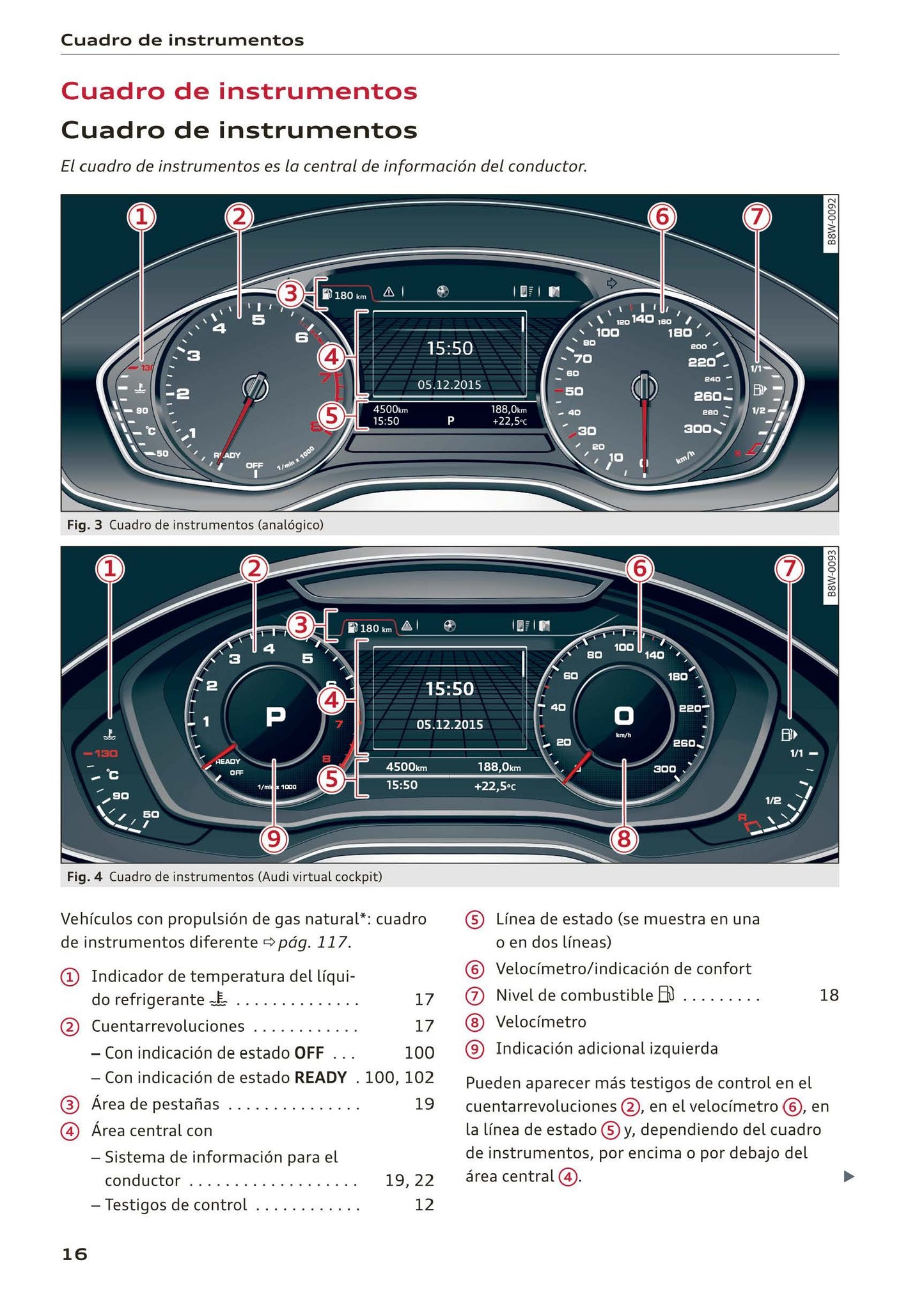 2017-2020 Audi A5/A5 Cabriolet/A5 Coupé/A5 Sportback/A5 Sportback g-tron Owner's Manual | Spanish