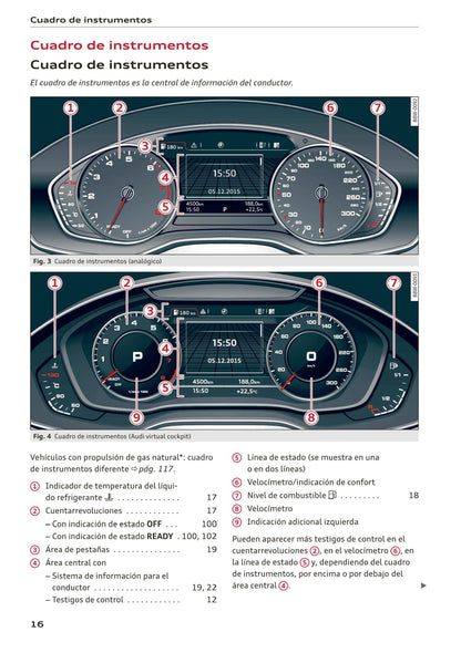 2017-2020 Audi A5/A5 Cabriolet/A5 Coupé/A5 Sportback/A5 Sportback g-tron Owner's Manual | Spanish