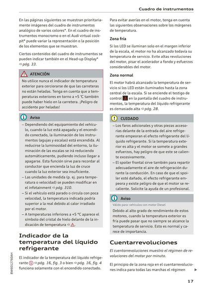 2017-2020 Audi A5/A5 Cabriolet/A5 Coupé/A5 Sportback/A5 Sportback g-tron Owner's Manual | Spanish