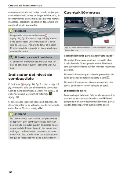 2017-2020 Audi A5/A5 Cabriolet/A5 Coupé/A5 Sportback/A5 Sportback g-tron Owner's Manual | Spanish