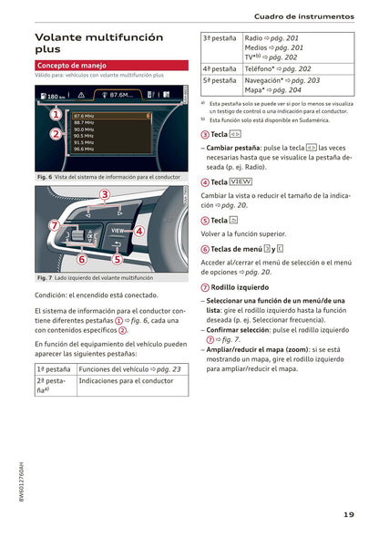 2017-2020 Audi A5/A5 Cabriolet/A5 Coupé/A5 Sportback/A5 Sportback g-tron Owner's Manual | Spanish