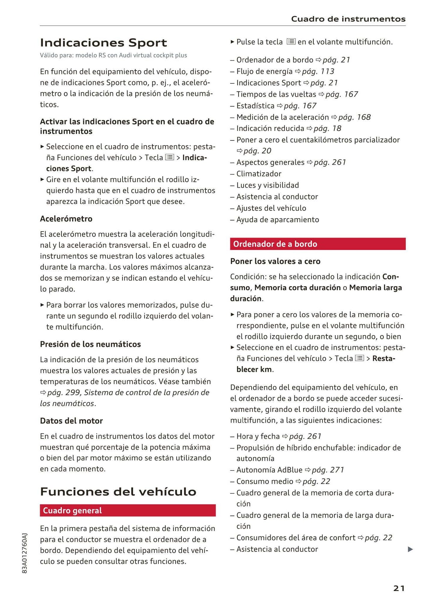 2018-2023 Audi Q3/Q3 Sportback/RS Q3/RS Q3 Sportback Owner's Manual | Spanish