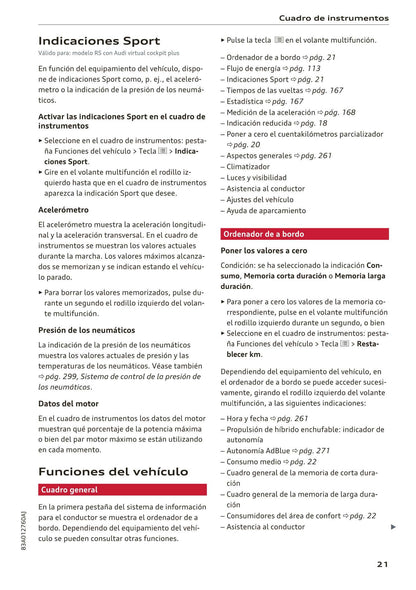 2018-2023 Audi Q3/Q3 Sportback/RS Q3/RS Q3 Sportback Owner's Manual | Spanish