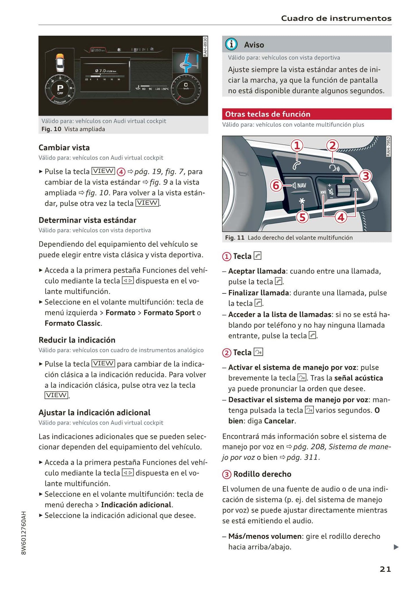 2017-2020 Audi A5/A5 Cabriolet/A5 Coupé/A5 Sportback/A5 Sportback g-tron Owner's Manual | Spanish