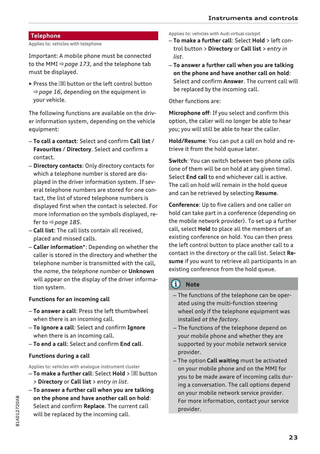 2016-2017 Audi Q2 Owner's Manual | English