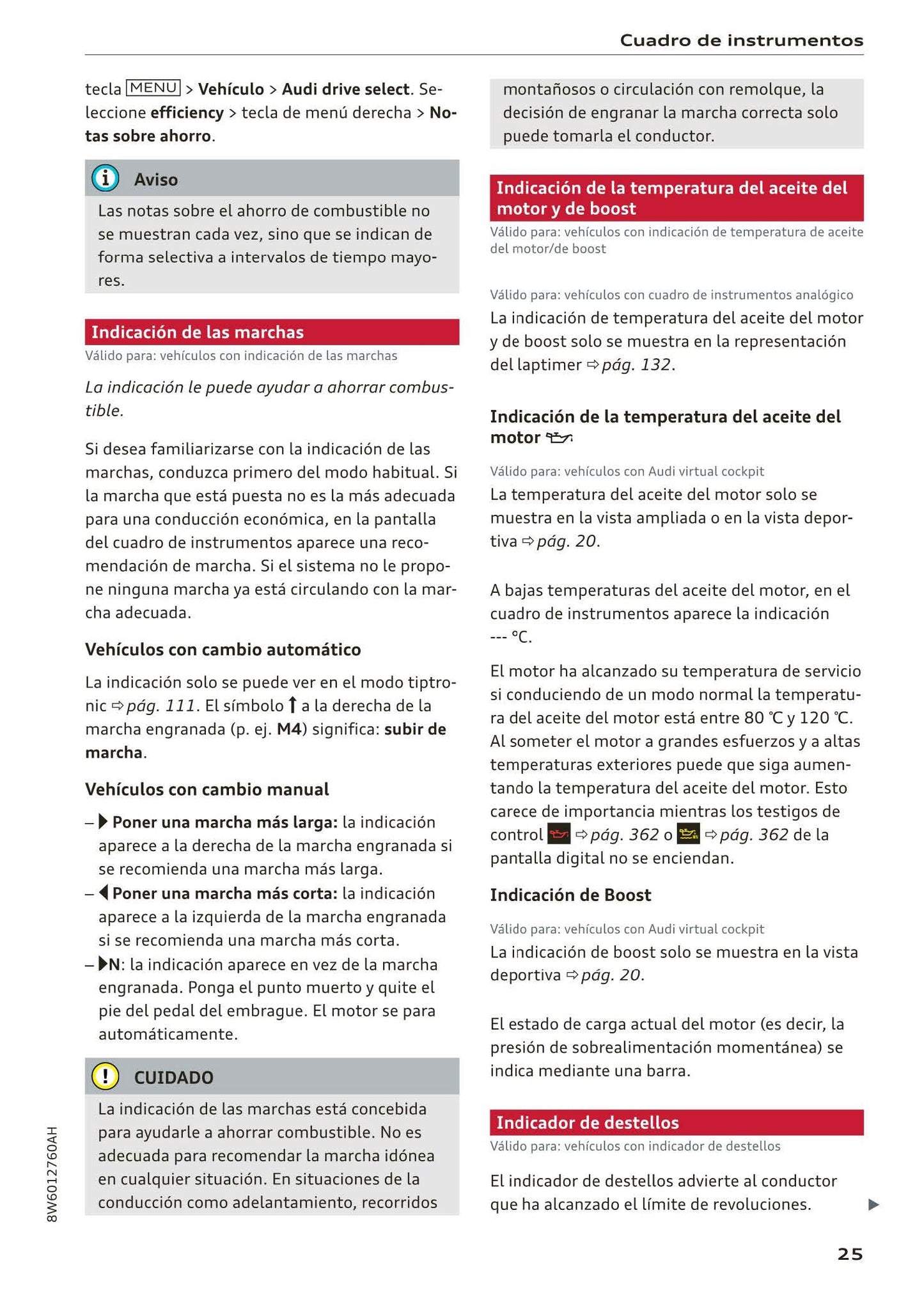 2017-2020 Audi A5/A5 Cabriolet/A5 Coupé/A5 Sportback/A5 Sportback g-tron Owner's Manual | Spanish