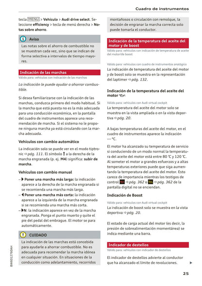 2017-2020 Audi A5/A5 Cabriolet/A5 Coupé/A5 Sportback/A5 Sportback g-tron Owner's Manual | Spanish