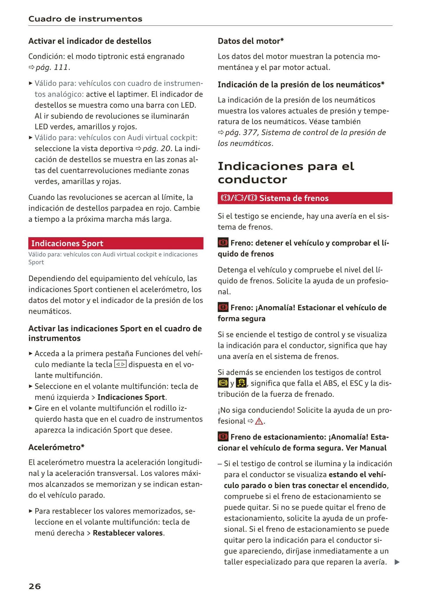 2017-2020 Audi A5/A5 Cabriolet/A5 Coupé/A5 Sportback/A5 Sportback g-tron Owner's Manual | Spanish