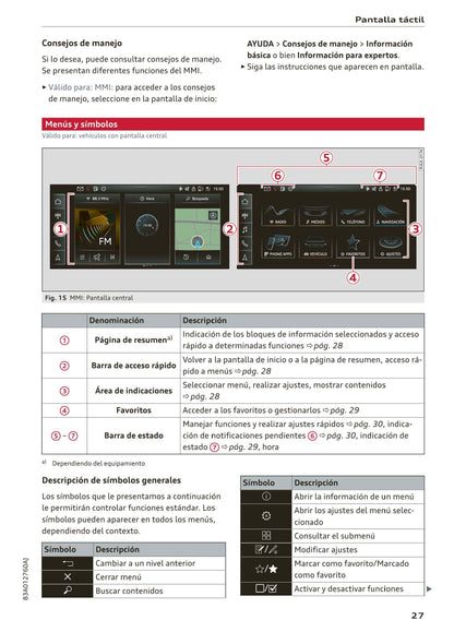 2018-2023 Audi Q3/Q3 Sportback/RS Q3/RS Q3 Sportback Owner's Manual | Spanish