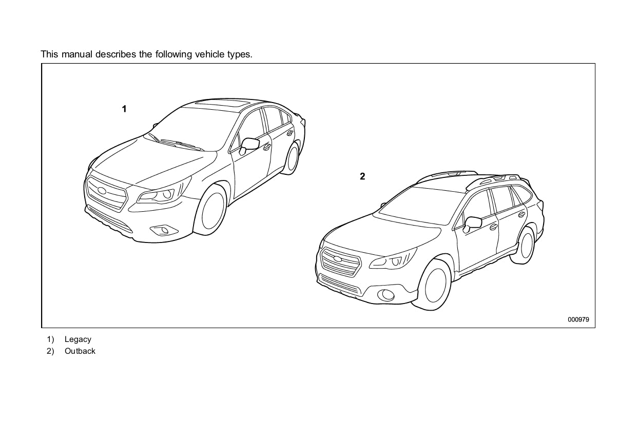 2017 Subaru Legacy/Outback Gebruikershandleiding | Engels