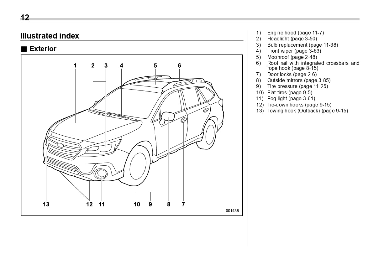 2018 Subaru Legacy/Outback Manuel du propriétaire | Anglais